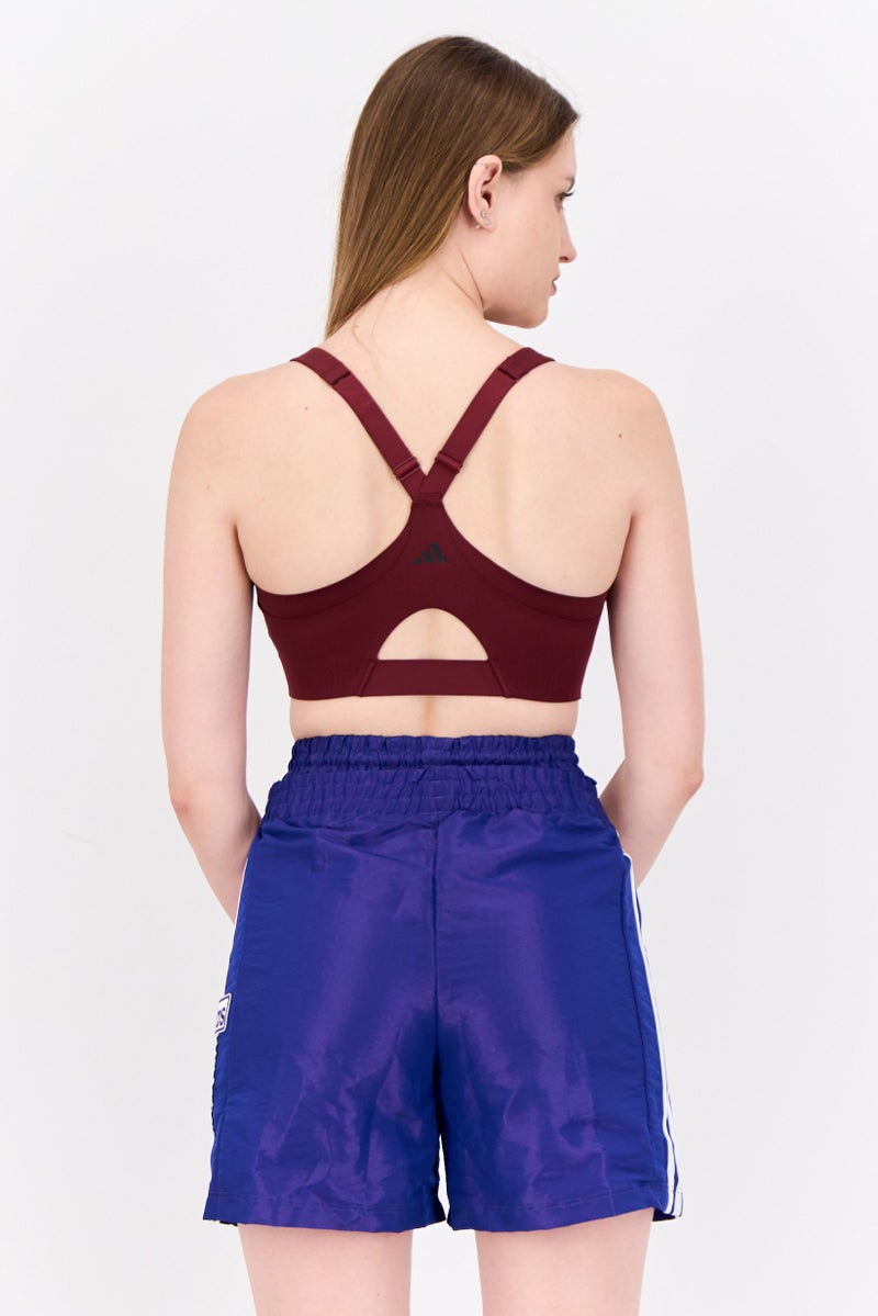 Adidas Women Sportswear Fit Lightly Padded Training Sports Bra, Maroon - Image 3