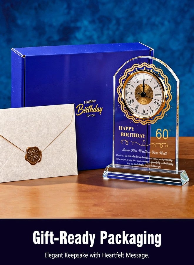 Sttokilly 60th Birthday Crystal Quartz Clock for Women Men,60 Year Old Birthday Gift for Her Him,Happy 60th Birthday Decoration Gift for Mom Dad - Image 3