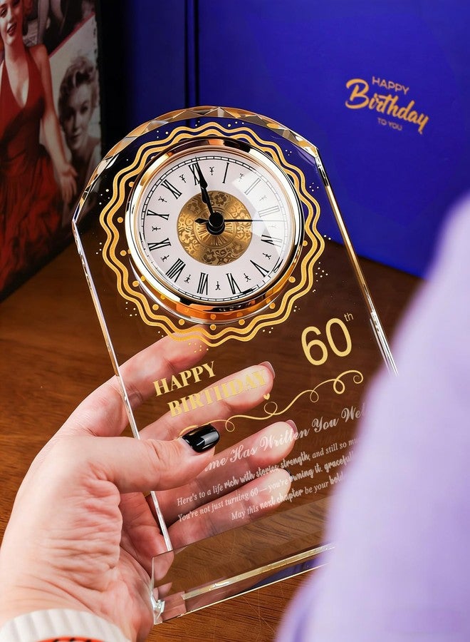 Sttokilly 60th Birthday Crystal Quartz Clock for Women Men,60 Year Old Birthday Gift for Her Him,Happy 60th Birthday Decoration Gift for Mom Dad - Image 5