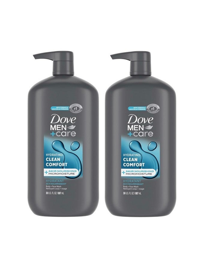 Dove Men+Care Body and Face Wash Hydrating Clean Comfort Body Wash for Men with 24-Hour Nourishing Micromoisture Technology, 30 oz. 2pack - Image 1