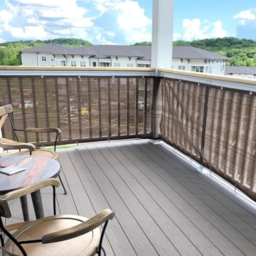 Abrotain Fence Privacy Screen Balcony Sun Shade Cloth 3'3"x13' 80% Shade Fabric Outdoor Patio Screens Mesh Panels Apartments Railing Cover UV Protection for Backyard Garden Porch Deck - Image 2