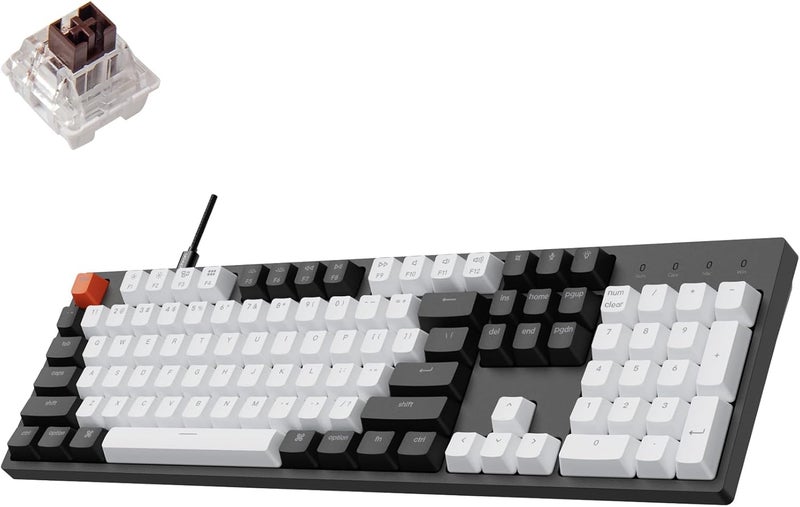 Keychron C2 Full Size 104 Keys Wired Mechanical Gaming Keyboard for Mac Layout, Gateron G Pro Brown Switch/White LED Backlight/Double Shot ABS Keycaps/USB C Computer Keyboard for Windows Laptop - Image 1