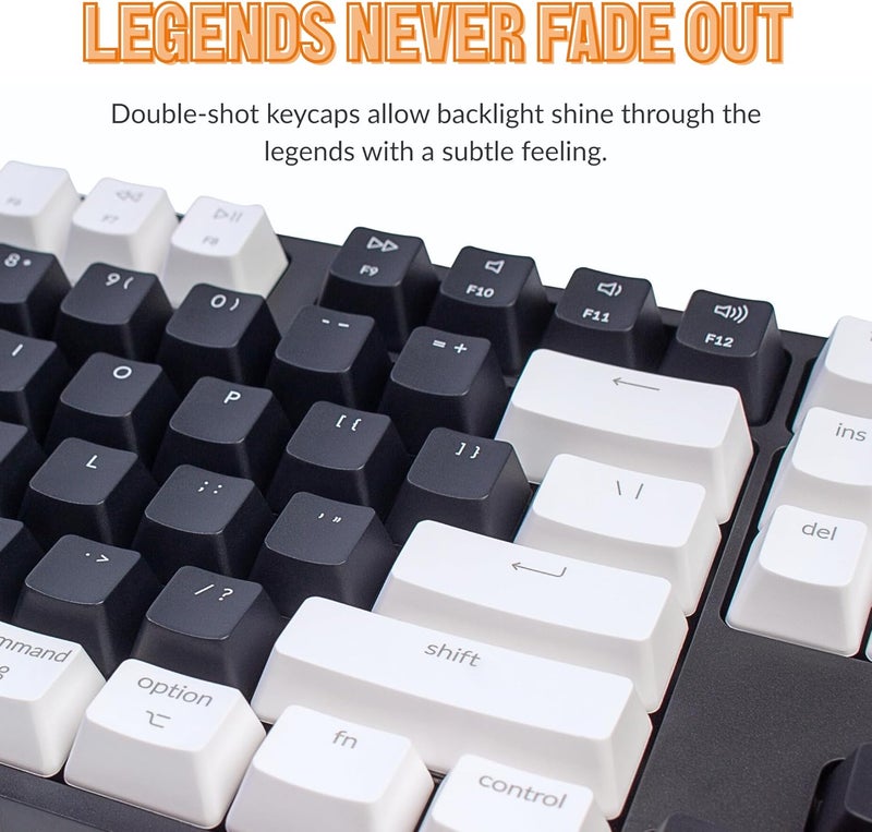 Keychron C2 Full Size 104 Keys Wired Mechanical Gaming Keyboard for Mac Layout, Gateron G Pro Brown Switch/White LED Backlight/Double Shot ABS Keycaps/USB C Computer Keyboard for Windows Laptop - Image 3