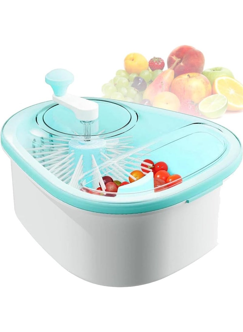 Toshionics Fruit Cleaning Device 720 Degree Scrubbing Fruit And Vegetable Wash Large Fruits Washing Spinner And Self draining System With Full Sided Spin Scrubber Brush cleaner - Image 1