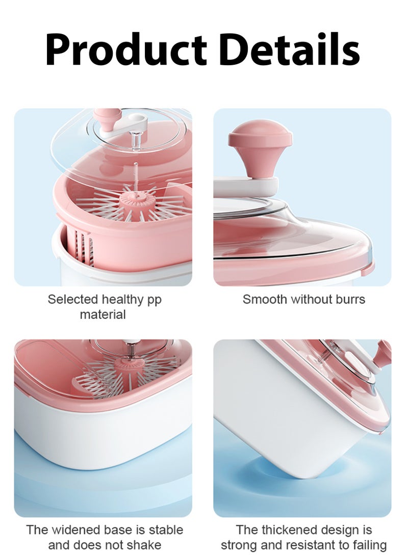 Toshionics Fruit Cleaning Device 720 Degree Scrubbing Fruit And Vegetable Wash Large Fruits Washing Spinner And Self draining System With Full Sided Spin Scrubber Brush cleaner - Image 3