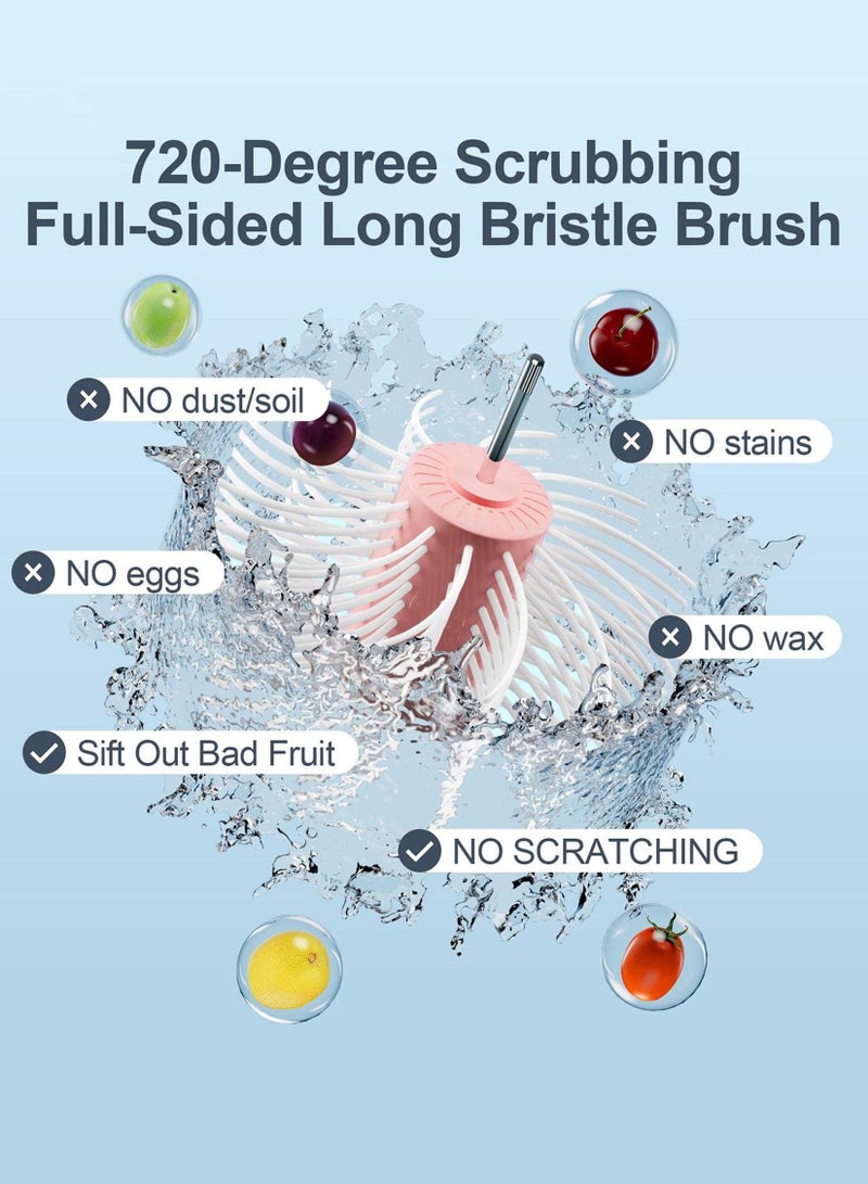 Toshionics Fruit Cleaning Device 720 Degree Scrubbing Fruit And Vegetable Wash Large Fruits Washing Spinner And Self draining System With Full Sided Spin Scrubber Brush cleaner - Image 5