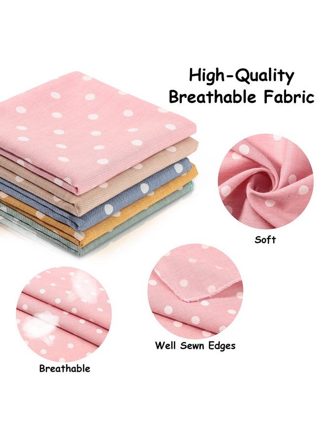 Shappy 5 Pieces Dog Bandana Pet Summer Bandana Point Kerchief Dog Washable Scarf Soft Comfortable Daily Bib Adjustable Accessory for Pet(Green, Pink, Ginger, Khaki, Blue,Dot) - Image 5