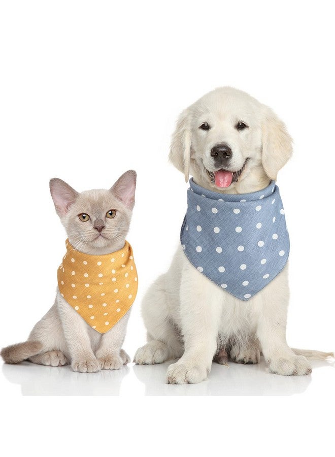 Shappy 5 Pieces Dog Bandana Pet Summer Bandana Point Kerchief Dog Washable Scarf Soft Comfortable Daily Bib Adjustable Accessory for Pet(Green, Pink, Ginger, Khaki, Blue,Dot) - Image 2