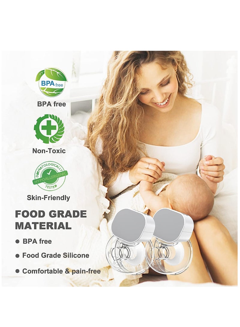 Arabest Breast Pump Comfortable and Painless Breast Pump Low Noise Breast Pump Wearable Breast Pump LCD Hands-Free Breast Pump Electric Breast Pump 2 pieces,Painless Breastfeeding Breast Pump Can Be Worn in-Bra - Image 5