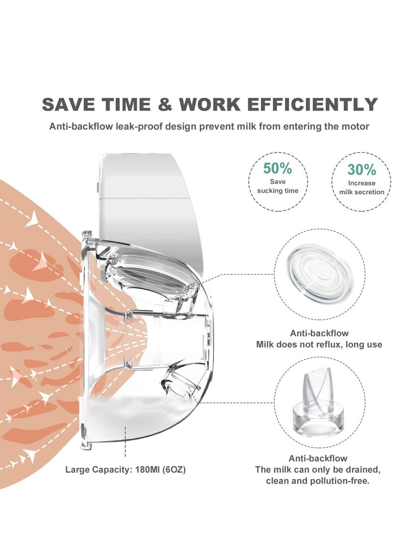 Arabest Breast Pump Comfortable and Painless Breast Pump Low Noise Breast Pump Wearable Breast Pump LCD Hands-Free Breast Pump Electric Breast Pump 2 pieces,Painless Breastfeeding Breast Pump Can Be Worn in-Bra - Image 2