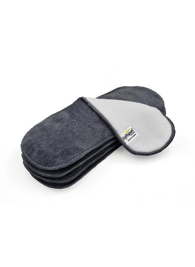 SOFTSPUN Microfiber 4 Layer Baby Pocket Diaper Inserts Pack Of 4 Large Size Grey! Age 024 Months Washable Reusable Ultra Absorbent Super Soft & Comfortable For Babies Skin Of Newborn Baby. - Image 1