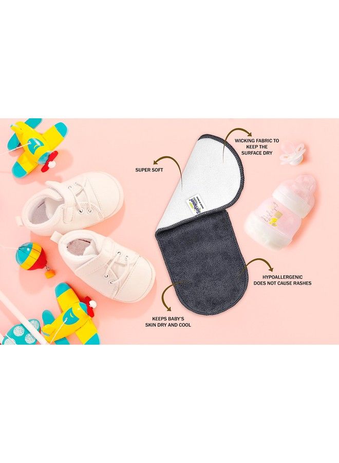 SOFTSPUN Microfiber 4 Layer Baby Pocket Diaper Inserts Pack Of 4 Large Size Grey! Age 024 Months Washable Reusable Ultra Absorbent Super Soft & Comfortable For Babies Skin Of Newborn Baby. - Image 4