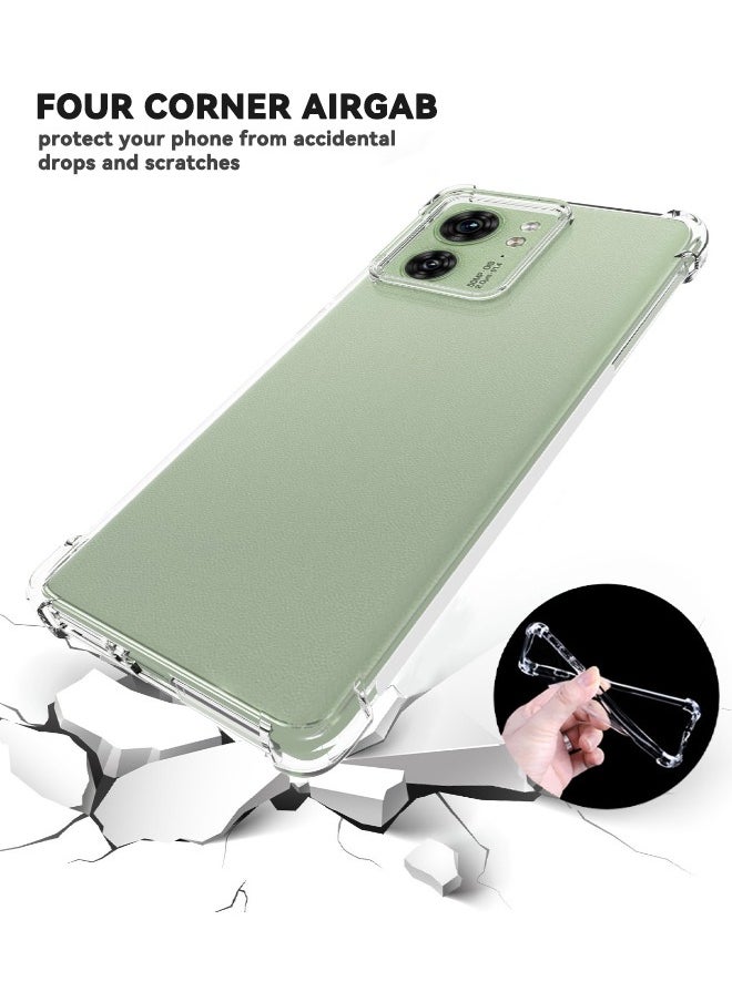 Motorola Edge 40 Case, Crystal Clear Motorola Edge 40 Protective Case, Slim Flexible TPU Airbag Bumper Shock Absorption Rubber Soft Silicone Case Cover Fit for Motorola Edge 40 5G (Clear)