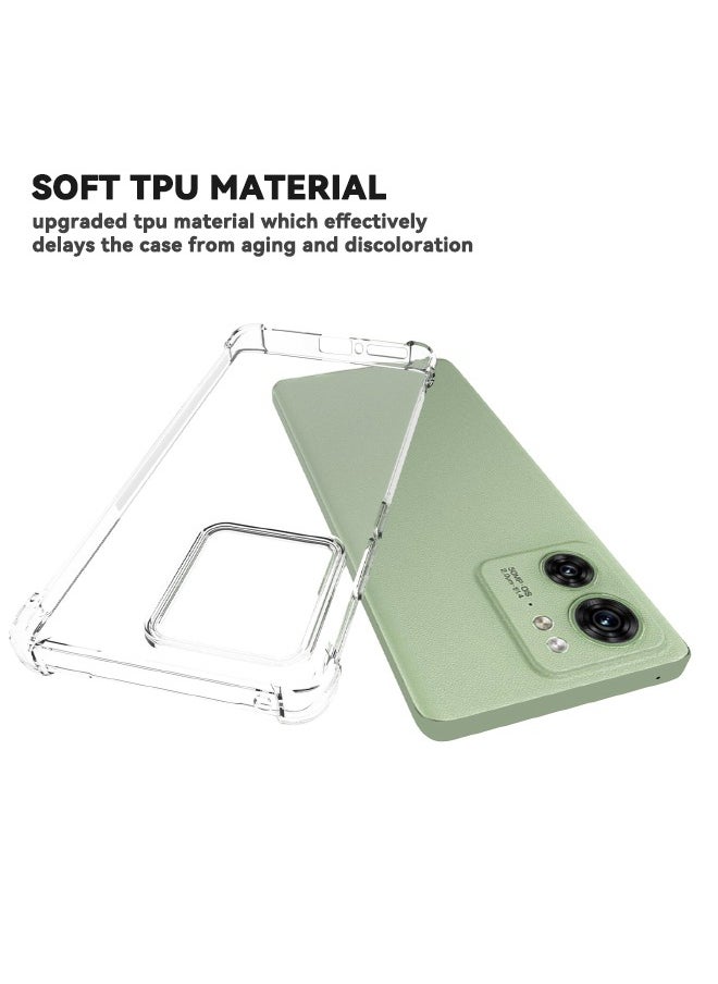 Motorola Edge 40 Case, Crystal Clear Motorola Edge 40 Protective Case, Slim Flexible TPU Airbag Bumper Shock Absorption Rubber Soft Silicone Case Cover Fit for Motorola Edge 40 5G (Clear)