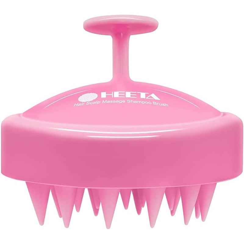 Heeta (Rose Pink) - Hair Scalp Massager, Wet and Dry Shampoo Brush Scalp Massage Brush with Soft Silicone Rubber Hair Brush for Women, Men, Pet (Rose Pink) - Image 1