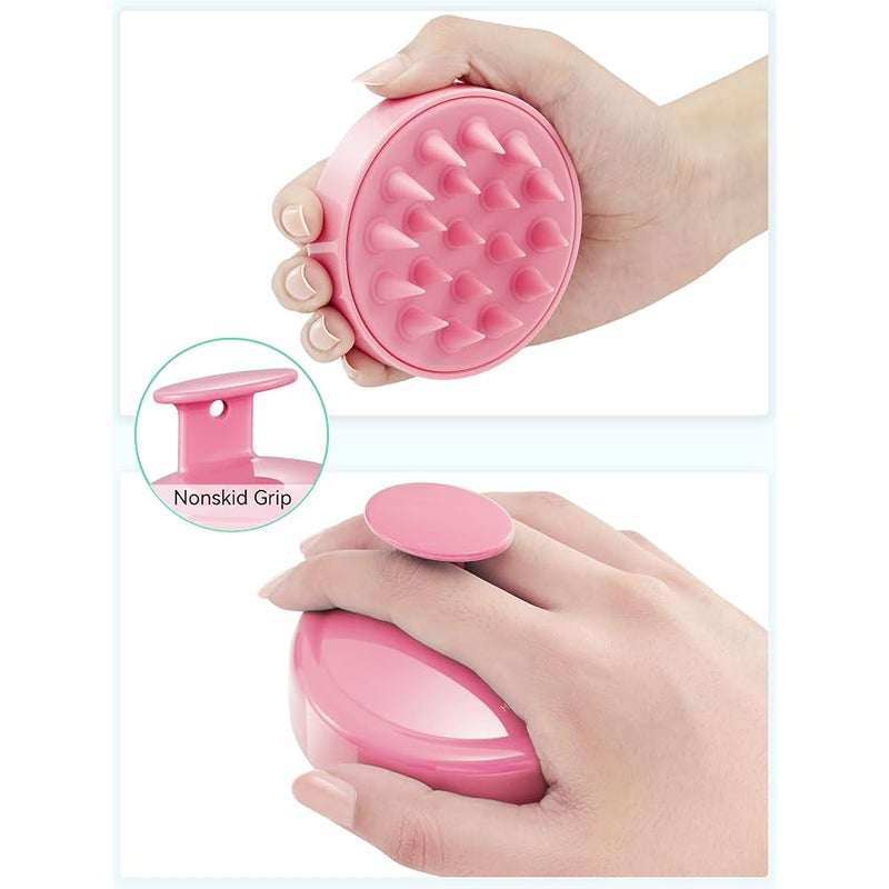 Heeta (Rose Pink) - Hair Scalp Massager, Wet and Dry Shampoo Brush Scalp Massage Brush with Soft Silicone Rubber Hair Brush for Women, Men, Pet (Rose Pink) - Image 2