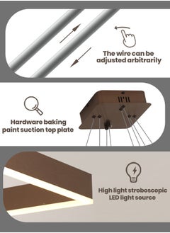YATAI LIGHTING Modern LED Chandelier,Remote Control 2 Ring Dimmable Square Chandelier for Living Dining Room, Foyer Chandelier Lighting Fixture,Ceiling Hanging Living Room LED Light Fixture  - Image 4