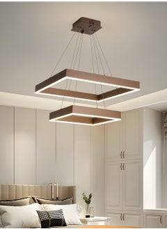 YATAI LIGHTING Modern LED Chandelier,Remote Control 2 Ring Dimmable Square Chandelier for Living Dining Room, Foyer Chandelier Lighting Fixture,Ceiling Hanging Living Room LED Light Fixture  - Image 5