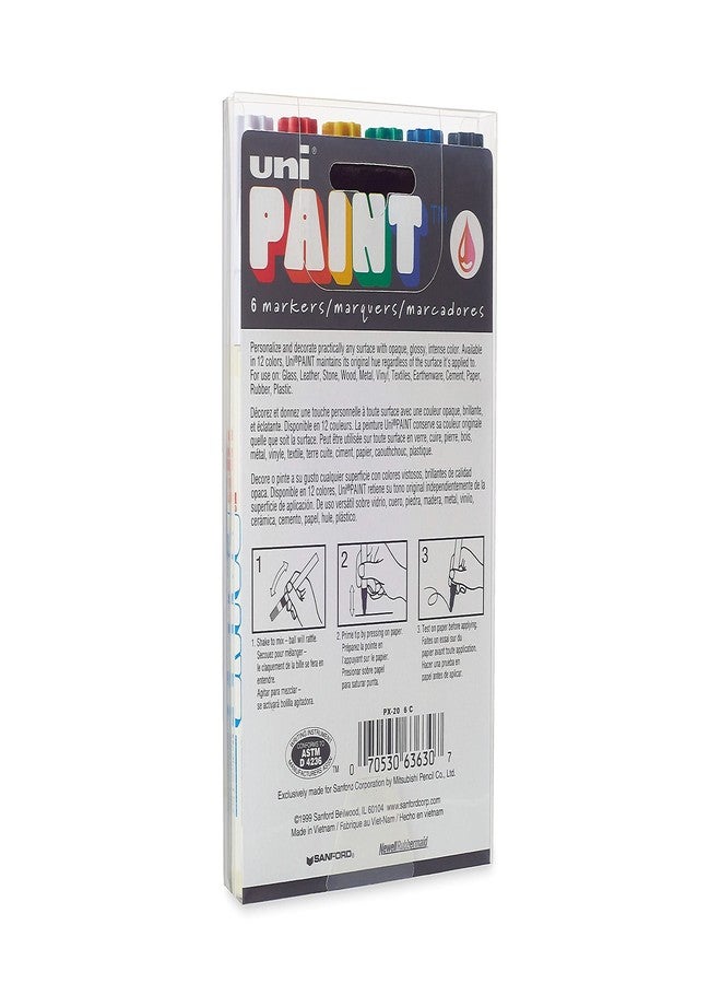 Rolodex Uni-Paint PX-20 Oil-Based Paint Marker, Medium Point, Assorted Colors, 6-Count - Image 5