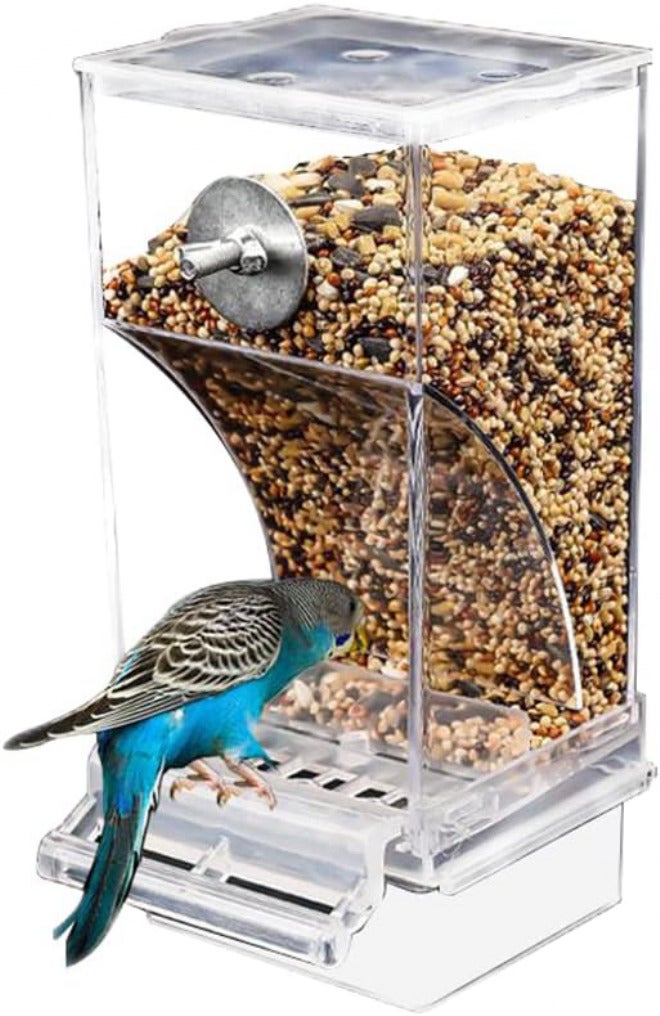 JAOCDOEN Bird Automatic Feeder Splash-Proof Bird Feeder Bird Cage Accessories Bird Food Container for Parakeet Canary Cockatiel Finch - Image 1