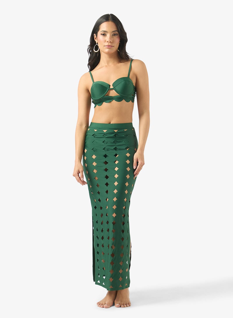 Soleira Laser Cut Out Bikini Set With Skirt - Image 1