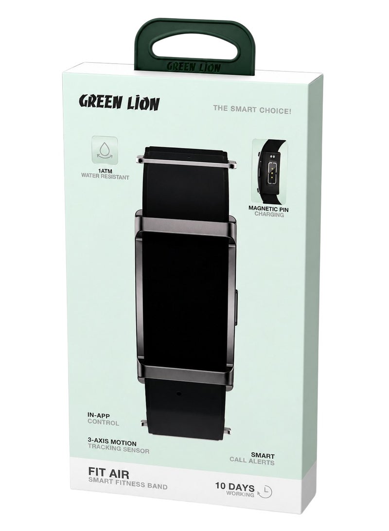 جرين ليون سوار ذكي Green Lion لمتابعة النشاط والصحة - قياس نبض القلب، إشعارات المكالمات، مقاوم للماء 1ATM، بلوتوث 5.4، بطارية حتى 10 أيام، شحن مغناطيسي، أسود - Image 4