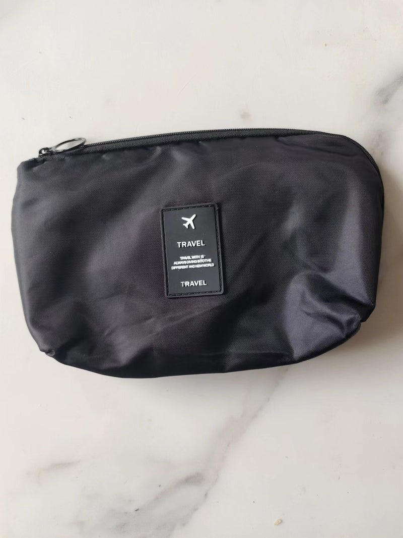 Factory wholesale travel supplies charger charging treasure data cable headset digital bag large capacity waterproof storage bag(Black, 21*14*3CM) - Image 1