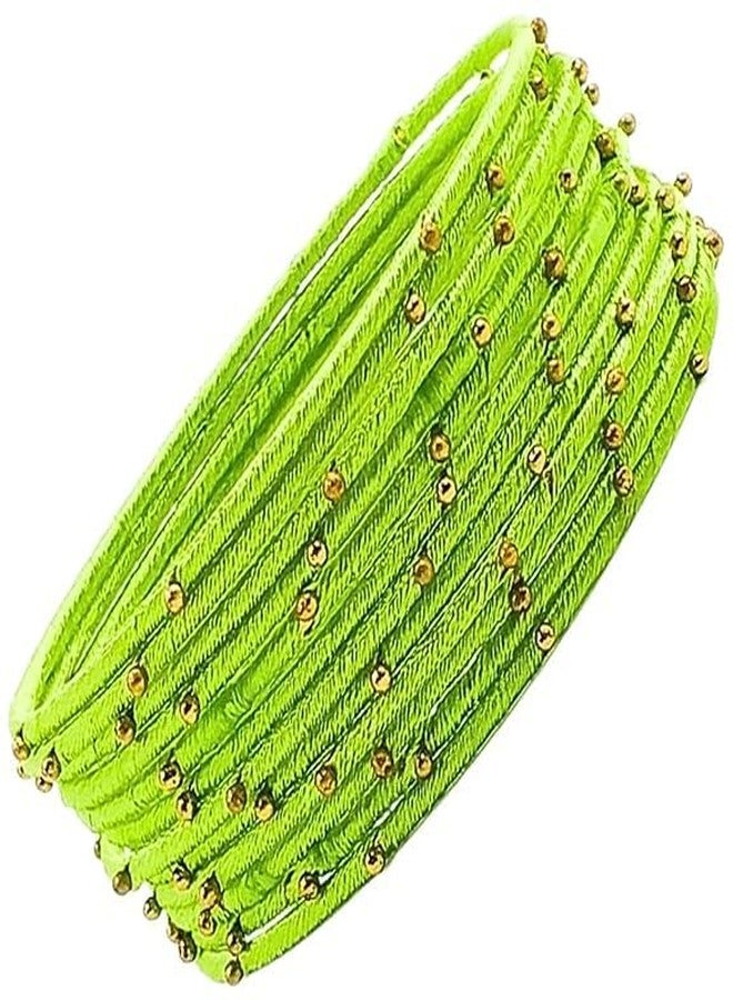VK Handmade Silk Thread Metal Bangles for Women & Girls | Traditional Ethnic Wedding Bangle Set | Bridal Wear Kada Chudi | Festival Jewellery - Image 3