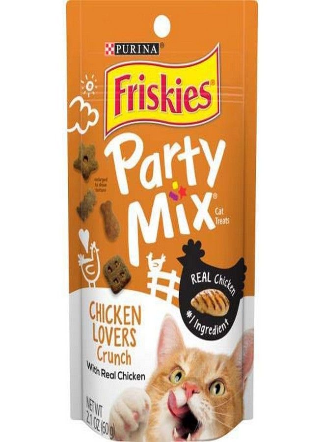Friskies Party Mix Crunch Chicken Lovers Cat Treats, 2.1-oz Bag (Pack of 2) - Image 1