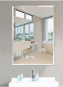 Generic Bathroom Mirror Vanity Makeup Mirror Wall Mounted Frameless Rectangular Mirror for Bathroom Vanity Bedroom Dressing Table Vertical or Horizontal Hanging 50 * 70cm  - Image 2