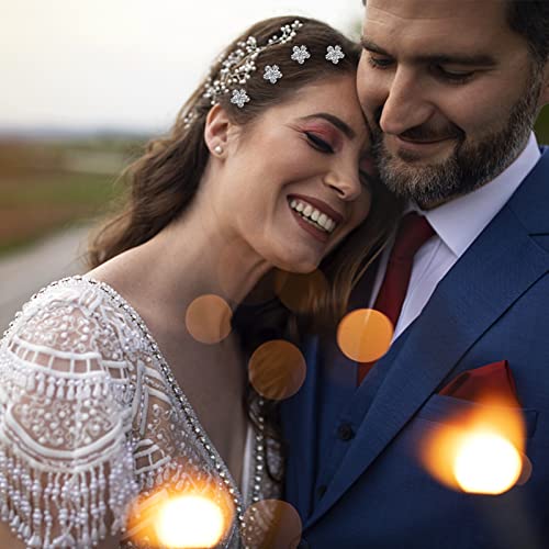 itechpanda 62 Pieces Wedding Bridal Hair Pins Hair Accessories Pearl Flower Bride Hair Pins Rhinestone Crystal Twisters Spiral Coil U Shape Bobby Pin for Women Girls Brides Bridesmaids Wedding Party - Image 5