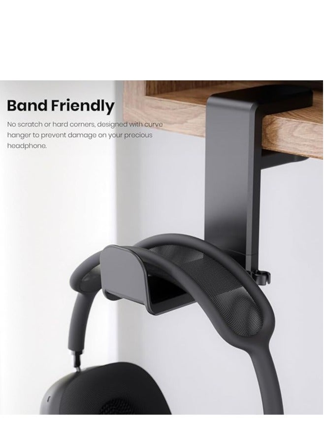 PC Gaming Earphone Hook Stand Earphone Stand with Adjustable Rotating Arm Clip, Under Desk Design, Universal, Built in Cable Organizer - Image 4