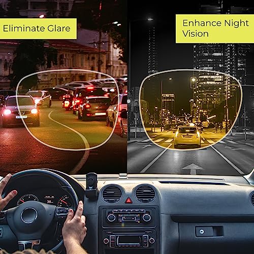OCULY Yellow Sunglasss for Men & Women Anti Glare Glasses Safty Goggles for Driving Car bike | Specs for Men Stylish, Chashmaa, Spectacles Frames, UV Protection Sunglasses - Image 4