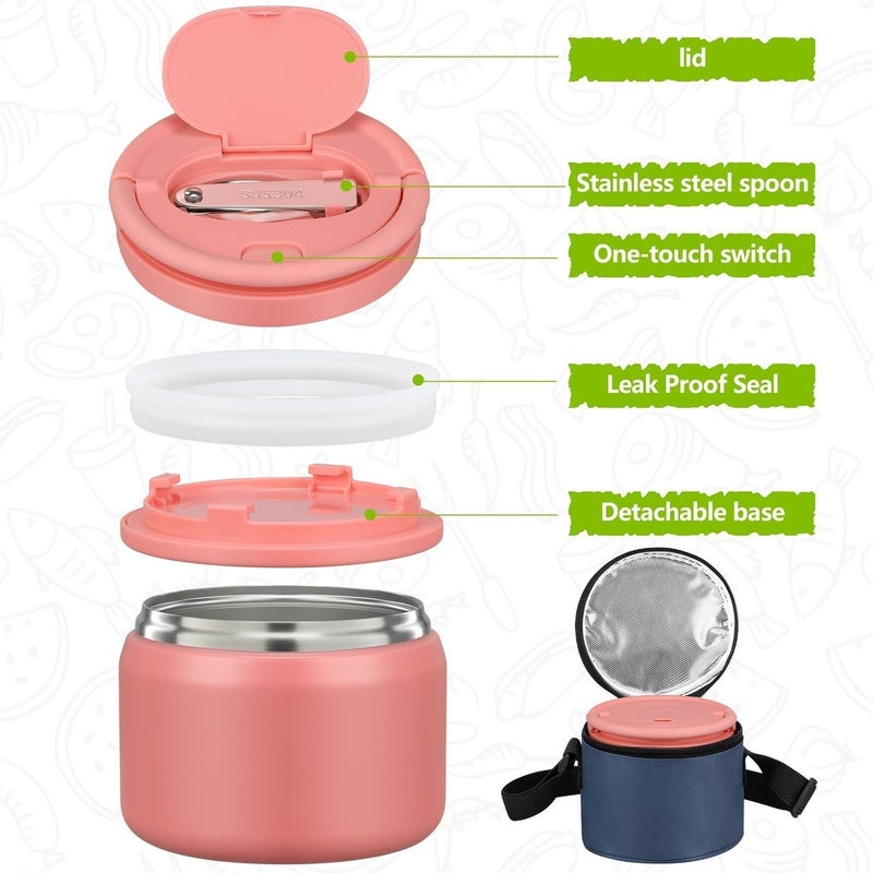 15oz Thermo Food Jar for Kids,Insulated Vacuum Food Jar for Hot & Cold Leak Proof Lunch Container Stainless Steel Wide Mouth Soup for School Travel - Image 5