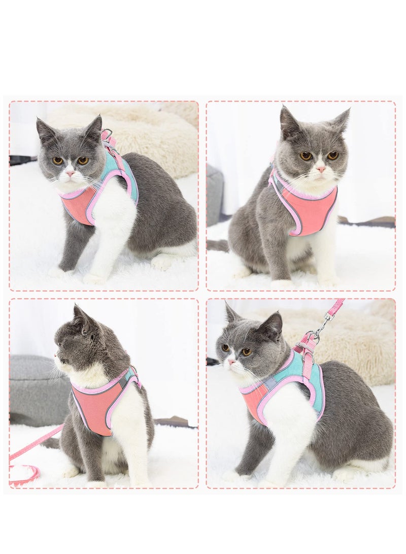 لينة ، قوية ، مثل الفراء القط سترة حزام مع حزام عاكس يمكن تعديلها لمنع هروب القط الأشرطة يؤدي مجموعة المشي . - Image 3