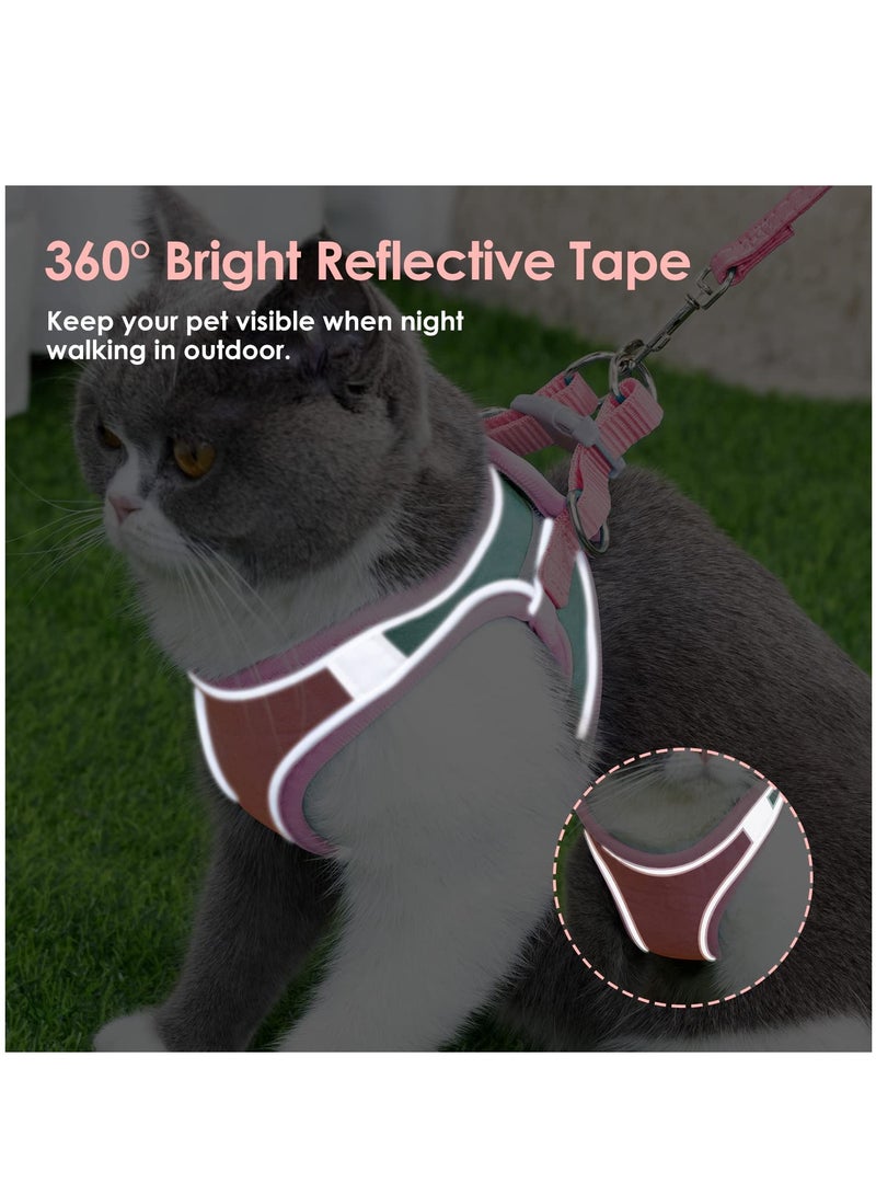 لينة ، قوية ، مثل الفراء القط سترة حزام مع حزام عاكس يمكن تعديلها لمنع هروب القط الأشرطة يؤدي مجموعة المشي . - Image 4