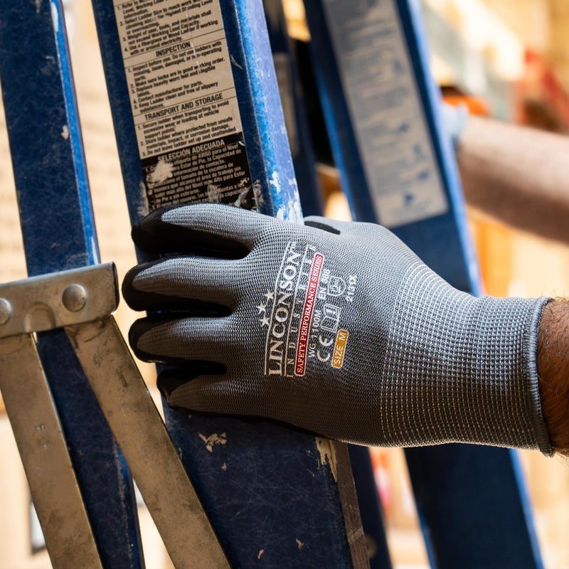 Linconson 12 Pack Safety Performance Series Construction Mechanics Work Gloves (Xl (Pack Of 12)  Grey) - Image 4