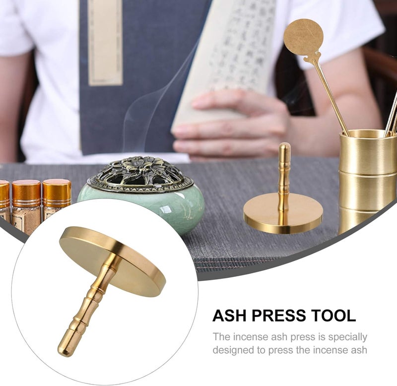 comfrt Incense Press Brass Incense Ash Press Seal Incense Mold Tool Golden Incense Burner Accessories for Home - Image 4