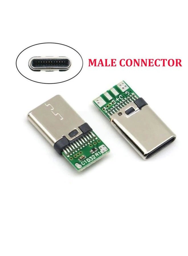 XUGERIP 5 Set USB C Connector – 5 Male Plugs & 5 Female Sockets USB C Breakout Board for Soldering, High-Speed Type C Breakout Module - Image 2