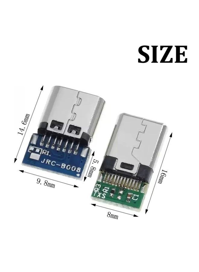 XUGERIP 5 Set USB C Connector – 5 Male Plugs & 5 Female Sockets USB C Breakout Board for Soldering, High-Speed Type C Breakout Module - Image 4