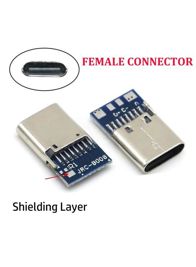 XUGERIP 5 Set USB C Connector – 5 Male Plugs & 5 Female Sockets USB C Breakout Board for Soldering, High-Speed Type C Breakout Module - Image 3