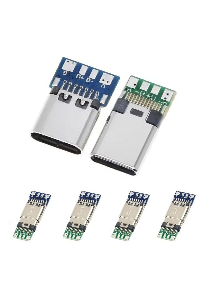XUGERIP 5 Set USB C Connector – 5 Male Plugs & 5 Female Sockets USB C Breakout Board for Soldering, High-Speed Type C Breakout Module - Image 1