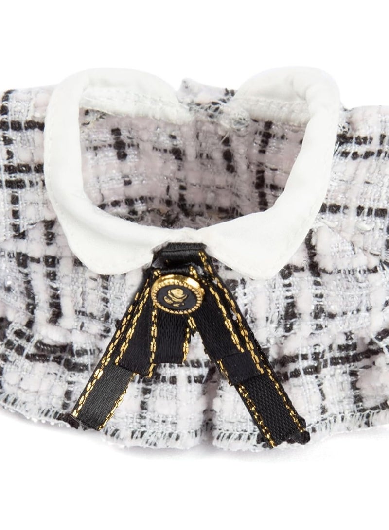 Clothes for Labubu(NO Doll) , Handcrafted Crochet 3-Piece Set for 17cm Doll, Premium Outfit with Accessories for Labubu, Stylish Clothes for Labubu Doll(white) - Image 4