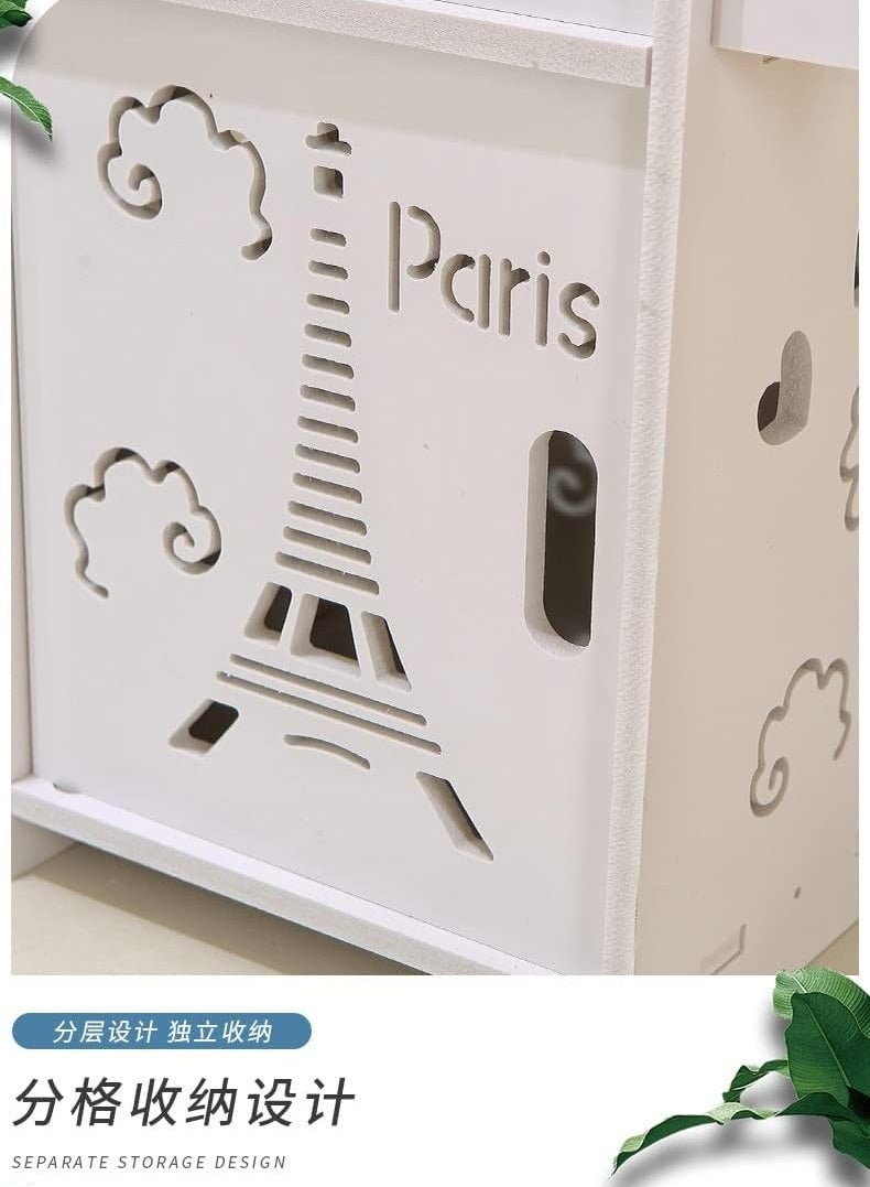 Bathroom Cabinet Floor-Standing White Wood Board Cupboard Waterproof Shelf - Image 5