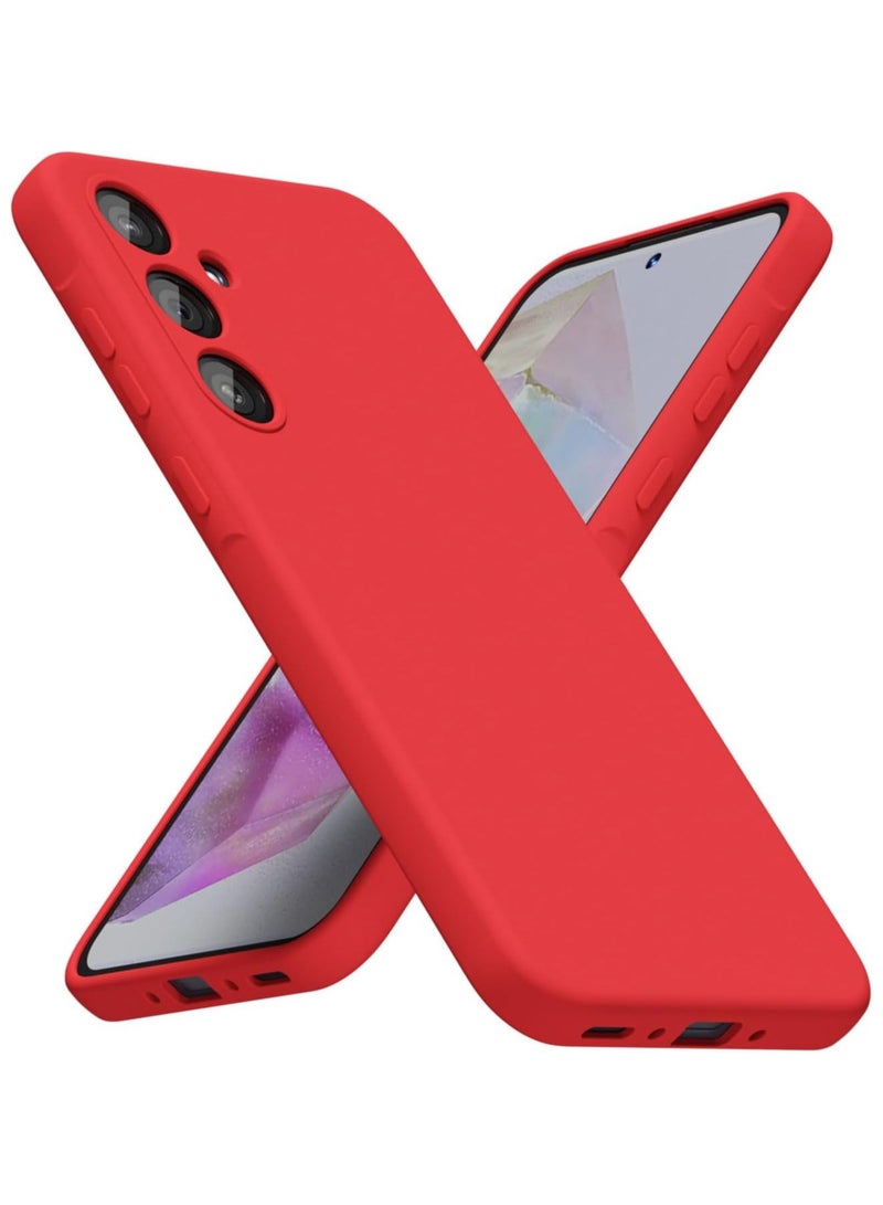 Denx Silicone Case for Samsung Galaxy A35, Soft Silicone Slim Case Light weight, Shockproof Cover, Anti fingerprint Case, Designed For Samsung Galaxy A35 (Red) - Image 1