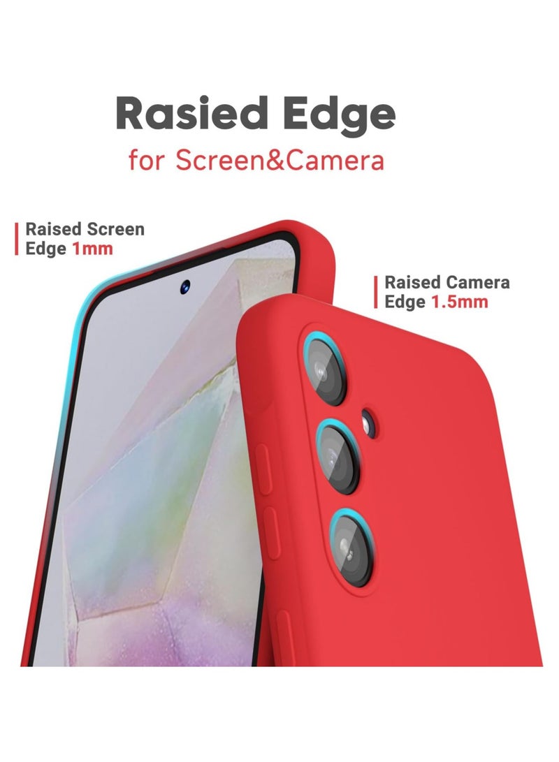 Denx Silicone Case for Samsung Galaxy A35, Soft Silicone Slim Case Light weight, Shockproof Cover, Anti fingerprint Case, Designed For Samsung Galaxy A35 (Red) - Image 2