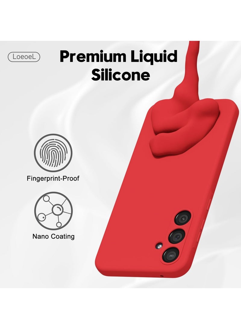 Denx Silicone Case for Samsung Galaxy A35, Soft Silicone Slim Case Light weight, Shockproof Cover, Anti fingerprint Case, Designed For Samsung Galaxy A35 (Red) - Image 4