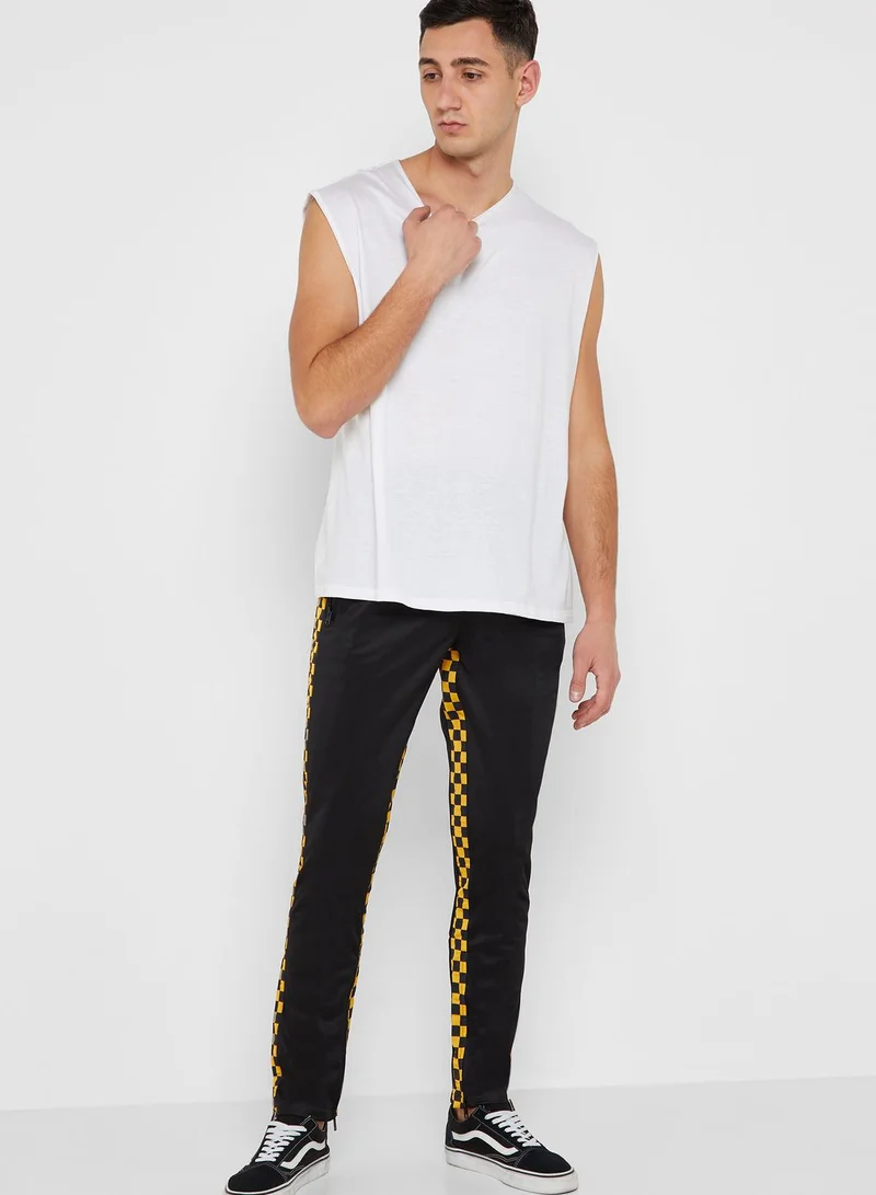 FOREVER 21 Checkered Print Track Pants
