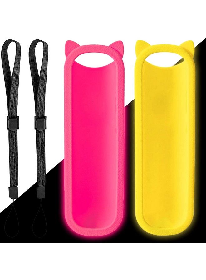 Bedycoon （Pack Of 2） Pink + Yellow Silicone Protective Soft Cases Covers For Rc280 Tcl Roku Tv Remote Control With Wrist Strap Cute Fashionable Case Only - Image 1