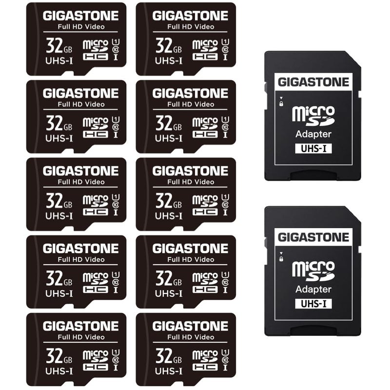 Gigastone 32GB Micro SD Card Full HD Video Surveillance Security Camera Action Camera Drone Micro SDHC UHSI U1 C10 90MBs Pack of 10 - Image 2